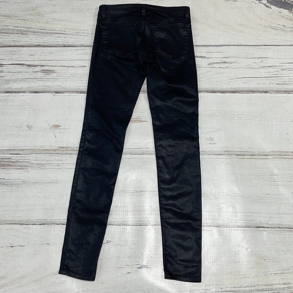 J Brand Jeans Jeggings Leggings Black Sheen Skinny Leg Size 25 - Picture 5 of 10